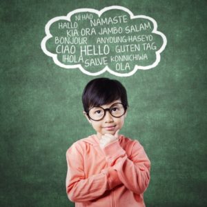 Child Thinking Hello In Multiple Languages