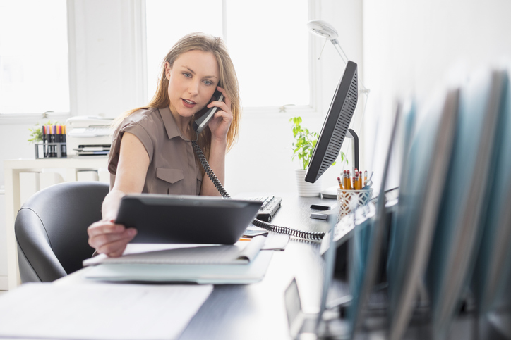 Personal assistant answering calls and managing calendar times.