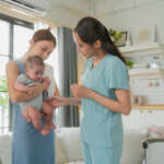 A babynurse supporting parents with newborn care at home, helping families ease the back-to-school and work transition.