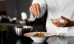 professional chef preparing food