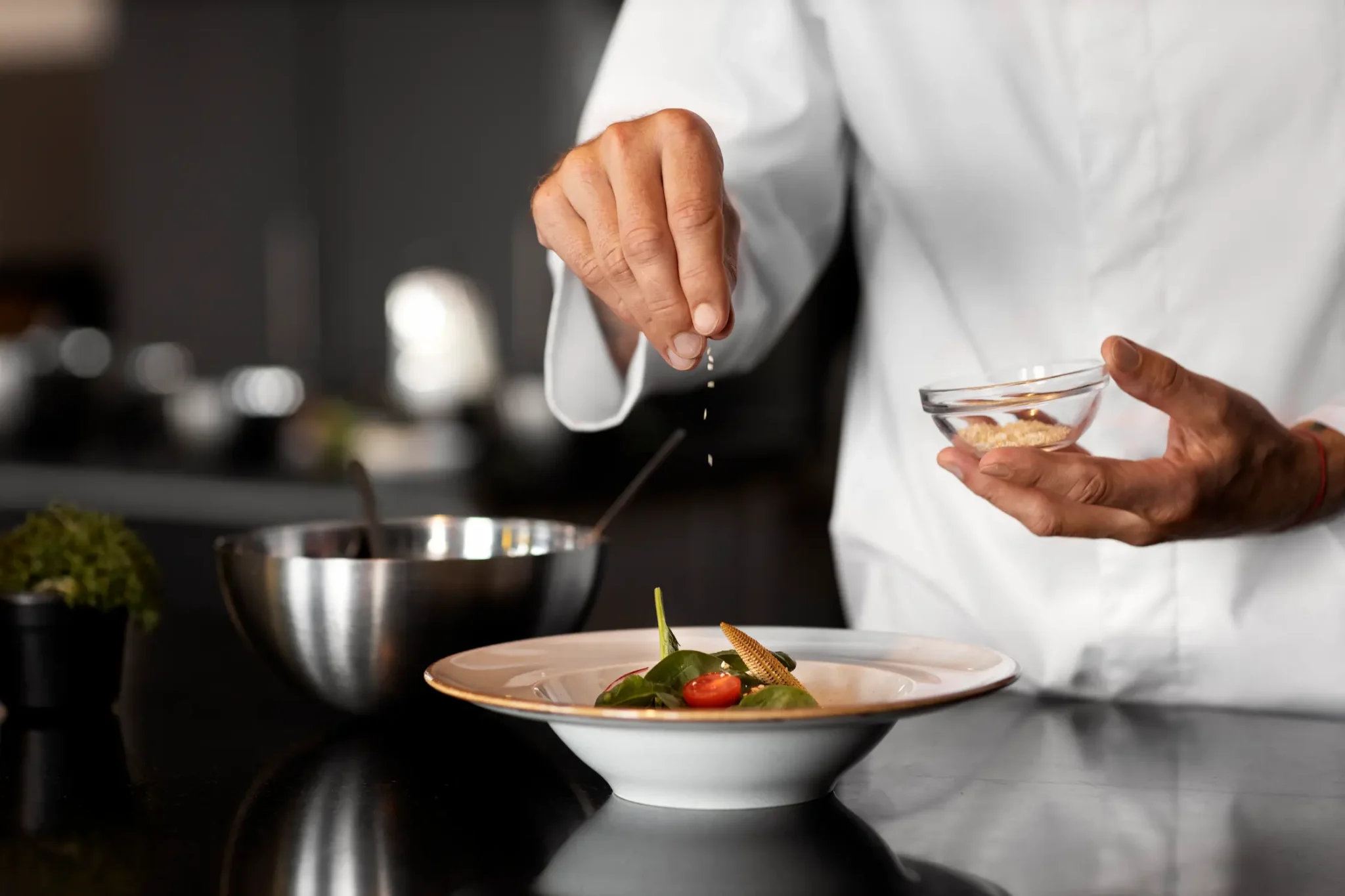 professional chef preparing food